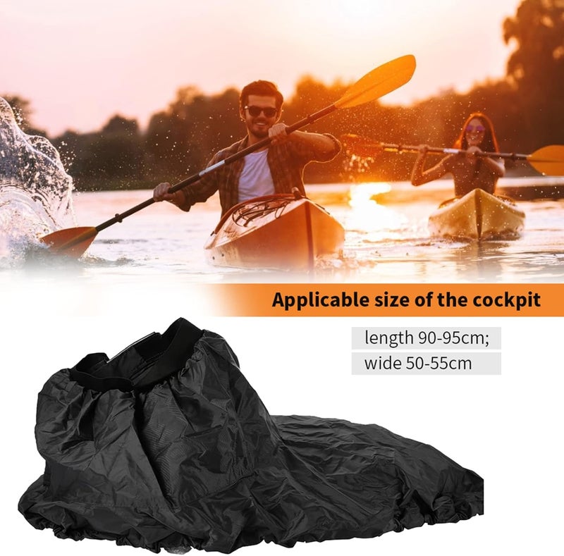 ZERONE Adjustable Nylon Kayak Spray Skirt,Kayak Cockpit Cover Kayak Spray Skirt Waterproof Cover Water Sports Accessory - Image 2